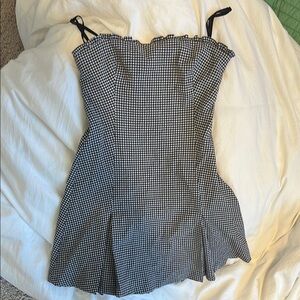 Zara gingham Black and White mini dress